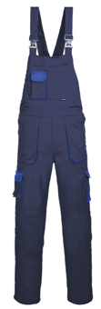 picture of Portwest TX12 Texo Contrast Bib and Brace Navy Blue - Regular Leg - PW-TX12NAR
