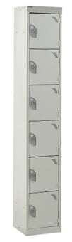 picture of QMP Tool Charging Locker - Solid Door - RCD Plug - 6 Compartment - Light Grey - 1800H x 450W x 450D mm - [QM-BR1845456LSX]