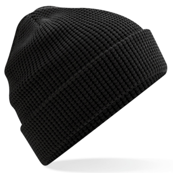 picture of Beechfield Organic Cotton Waffle Beanie - Black - [BT-B52N-BLK]
