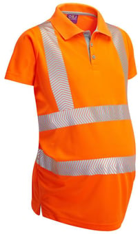 picture of Lovacott - Hi Vis Orange Coolviz Ultra Ladies Maternity Polo Shirt - LE-PM03-O