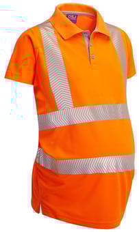 picture of Lovacott - Hi Vis Orange Coolviz Ultra Ladies Maternity Polo Shirt - LE-PM03-O