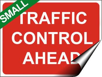 picture of Temporary Traffic Signs - Traffic Control Ahead SMALL - 400 x 300Hmm - Self Adhesive Vinyl - [IH-ZT4S-SAV]
