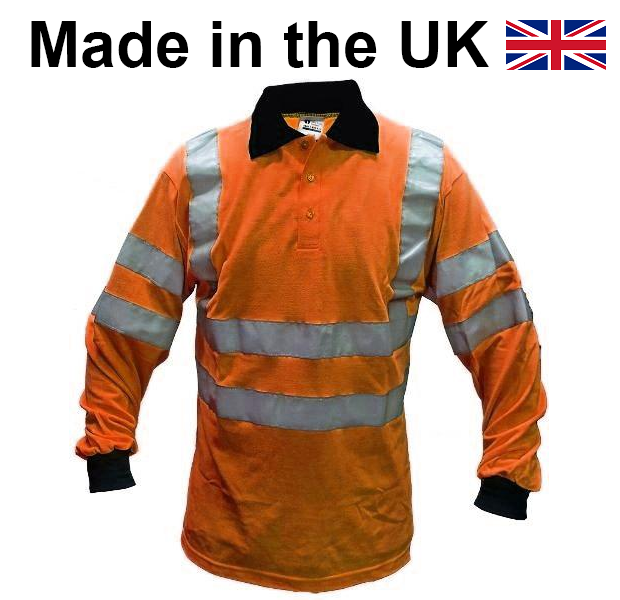 Hi Vis Orange Fire Retardant Long Sleeve Polo - YA-GFRAS01-OR