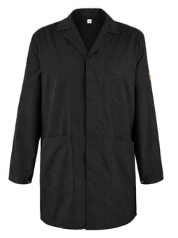 picture of Eurostat ESD Anti-Static Lab Coat - Black - ERS-51-100-31 - (LP)