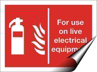 Picture of For Use on Live Electrical Equipment Sign - 200 X 150Hmm - Self Adhesive Vinyl - [AS-FI44-SAV]
