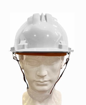 Picture of Climax 5-RS Unvented White Safety Helmet - Chinstrap with Chin Rest - [IH-MOD5-RS-WHITE-BC]