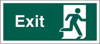 Picture of Exit Sign Man on Right LARGE - 400 x 200Hmm  - Rigid Plastic - [AS-SA52-RP]