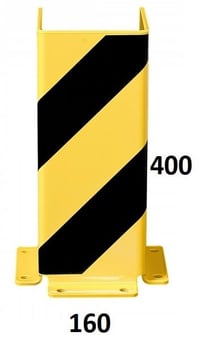 picture of BLACK BULL Pallet Rack End Frame Protectors - 'U' Profile - 400mmH - 6mm Gauge - Yellow/Black - [MV-197.18.365]