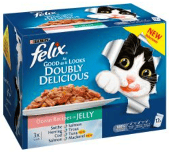picture of Felix Doubly Delicious Ocean Recipes in Jelly Wet Cat Food 12 Pack 100g - [BSP-241925]