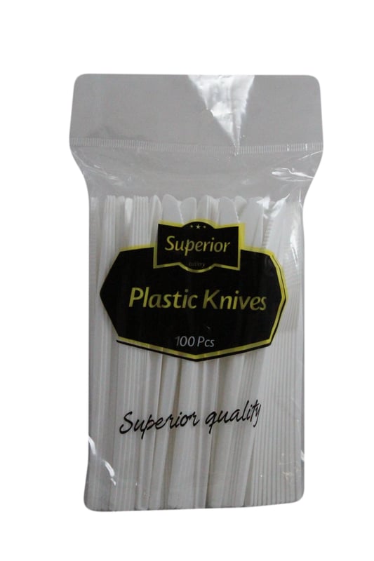 picture of Superior White Plastic Knives - 20 x Packs of 100 - [GCSL-PH-40011280]