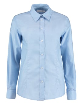 picture of Kustom Kit Ladies Workwear Light Blue Long Sleeve Oxford Shirt - BT-KK361-LHBL
