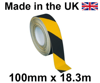 picture of Heskins - Coarse Safety Grip Tape - BLACK/YELLOW - 100mm x 18.3m Roll - [HE-H3402D-B/Y-100]