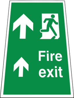 Picture of Fire Exit with Arrows Floor Sign - 300 x 500Hmm - Self Adhesive Vinyl - [AS-FLO7-SAV]