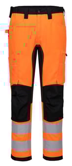 picture of Portwest CD848 - WX2 ECO Hi-Vis Stretch Trade Trouser - Orange/Black - PW-CD848OBR