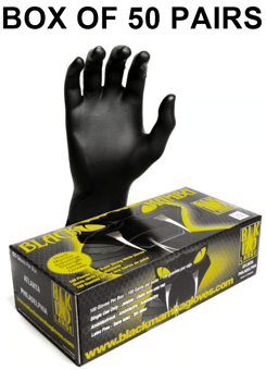 picture of Black Mamba Nitrile Powder Free Disposable Gloves - Box of 50 Pairs - FD-BLACKMAMBA