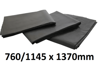 picture of Light Duty Wheelie Black Bin Liners - Pack of 100 - 270 Litres - [BM-LWBL]