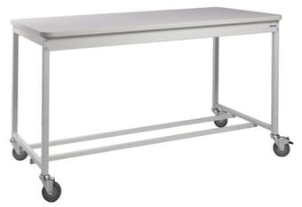 Picture of QMP Mailroom Workbench - Mobile Open Bench - MFC Worktop - 840H x 1830W x 900D mm - [QM-MR841890PLMX]