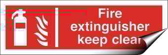 Picture of Fire Extinguisher Keep Clear Sign - 300 X 100Hmm - Self Adhesive Vinyl - [AS-FI18-SAV]