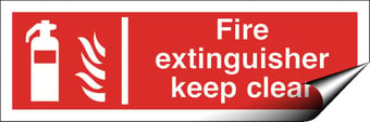 Picture of Fire Extinguisher Keep Clear Sign - 300 X 100Hmm - Self Adhesive Vinyl - [AS-FI18-SAV]