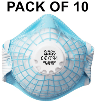 picture of Alpha Solway - AlphaFlow P2 Disposable Respirator - Blue FFP2 NR - Pack of 10 - [AL-AMF-2V]