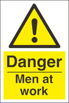 Picture of Danger Men at Work Sign LARGE - 400 x 600Hmm - Rigid Plastic [AS-WA72-RP]