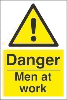 Picture of Danger Men at Work Sign LARGE - 400 x 600Hmm - Rigid Plastic [AS-WA72-RP]
