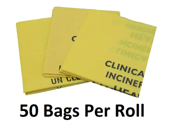 picture of Medium Duty Clinical Waste Sacks on a Roll Yellow - 90L/5kg - [BM-CX50/M111]