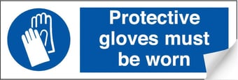 Picture of Protective Gloves Sign LARGE - 600 x 200Hmm - Self Adhesive Vinyl - [AS-MA54-SAV]