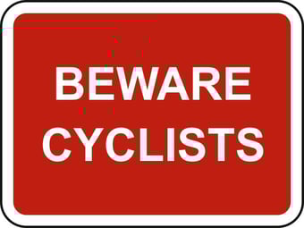 Picture of Spectrum 600 x 450mm Dibond ‘BEWARE CYCLISTS’ Road Sign - Without Channel - [SCXO-CI-13105-1]