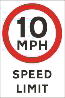 Picture of Non Reflective Traffic Signs - 10 mph Speed Limit - 400 x 600Hmm - Rigid Plastic [AS-GE50-RP]