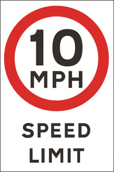 Picture of Non Reflective Traffic Signs - 10 mph Speed Limit - 400 x 600Hmm - Rigid Plastic [AS-GE50-RP]