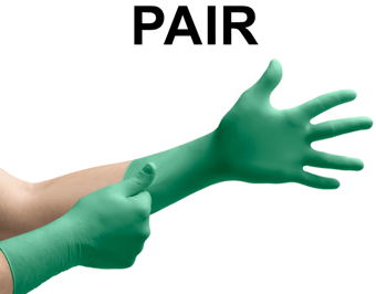 picture of Ansell TouchNTuff DermaShield 73-701 Sterile Neoprene Green Glove - Pair - AN-73-701
