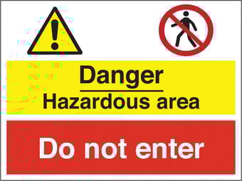 Picture of Danger Hazardous Area Do Not Enter Sign - 400 X 300Hmm - Rigid Plastic - [AS-MU21A-RP]