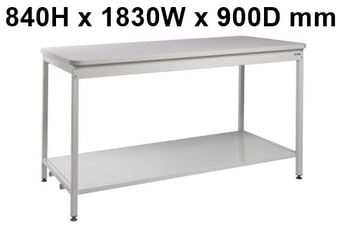 picture of QMP Mailroom Workbench - Open Bench with Lower Shelf - MFC Worktop - 840H x 1830W x 900D mm - [QM-MR841890SLXX]