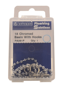 Picture of 18" Chrome Basin Chain With Hooks - Pack of 5 -  CTRN-CI-PA351P