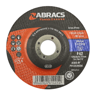 picture of Abracs Phoenix II 125mm x 3mm x 22mm DPC Metal Cutting Disc - A30S4BF Grade - Box of 25 - [ABR-PH12530DM]