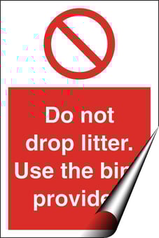 picture of Do Not Drop Litter Sign - 200 x 300Hmm - Self Adhesive Vinyl - [AS-PR151-SAV]