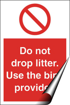 Picture of Do Not Drop Litter Sign - 200 x 300Hmm - Self Adhesive Vinyl - [AS-PR151-SAV]