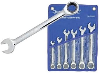 picture of 6 Piece Fixed Head Ratchet Spanner Set - [SI-633788]