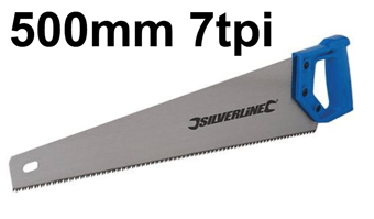 picture of Silverline Hardpoint Saw - 500mm 7tpi - Steel Polished Blade With Blue 300c Handle - [SI-598450]