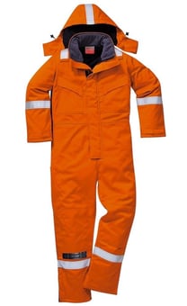 Picture of Portwest - Orange Flame Resistant Anti-Static Winter Coverall - PW-FR53ORR