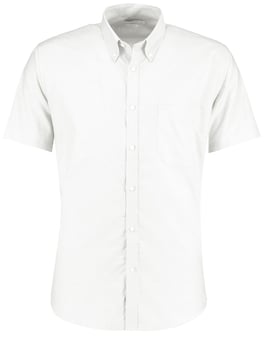 picture of Kustom Kit Slim Fit Short Sleeve Workwear Oxford Shirt - White - BT-KK183-WHI