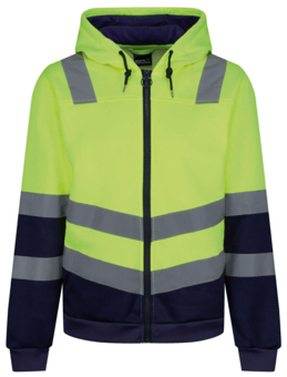 Picture of Regatta Pro Hi Vis Full Zip Hoodie - Hi-Vis Yellow/Navy - BT-TRF625-HVYNVY
