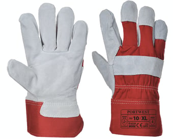 picture of Portwest A220 Premium Chrome Red Rigger Gloves - Pair - [PW-A220RER]