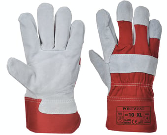 Picture of Portwest A220 Premium Chrome Red Rigger Gloves - Pair - [PW-A220RER]