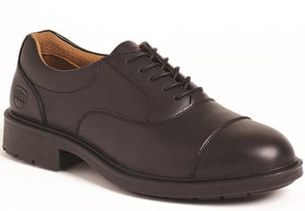picture of City Knights Black Leather Executive Oxford Black Shoe with Midsole - S1P SRC - SS-SS501CM