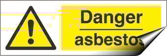 Picture of Danger Asbestos Sign - 300 x 100Hmm - Self Adhesive Vinyl - [AS-WA62-SAV]