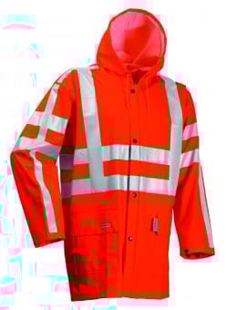 Picture of Lyngsoe - Microflex Hi-Viz Rain Jacket - Waterproof - Orange - EN343 3:1 EN471 3:2 - LS-LR75-RWS