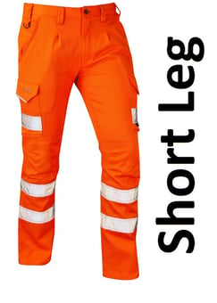 picture of Kingford - Hi-Vis Orange Stretch Poly/Cotton Cargo Trouser - Short Leg - ISO 20471 Class 1 - LE-CT04-O-S