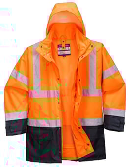 Picture of Portwest Executive 5 Multiple Use Hi-Vis Orange/Navy Jacket - PW-S768ONR